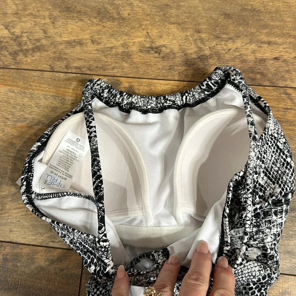 TIME AND TRU Snakeskin Print One Piece Swimsuit, S (4/6) NWT